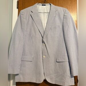 Saddlebred Classic White and Blue Pinstripe Blazer